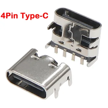 10-100ШТ USB 3.1 Type C 4pin Разъем-розетка Для DIY Электронных Мелких Приборов Power Charging Plug Port Type-C Разъем Изображение