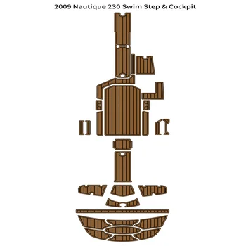 2009 Nautique 230, платформа для плавания, коврик для кокпита, лодка, коврик для пола из пены EVA, палуба из тикового дерева Изображение