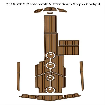2016-2019 MasterCraft NXT22 Платформа для плавания, кокпит, коврик для лодки, пенопласт EVA, тиковый пол Изображение