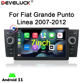 2Din Android 11 Автомобильный Радиоприемник Для Fiat Grande Punto Linea 2007-2012 мультимедийный Плеер GPS Carplay Авто Аудио Навигация DVD Экран Изображение