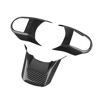 3 шт., Автомобильная панель рулевого колеса из углеродного волокна, отделка, декоративная рамка, наклейка для MINI Cooper F55 F56 F57 2021 2022 Изображение