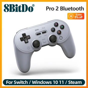 8 Bitdo Pro 2 Bluetooth Геймпад-контроллер с джойстиком для Nintendo Switch, ПК, macOS, Android, Steam Deck и Raspberry Pi Изображение