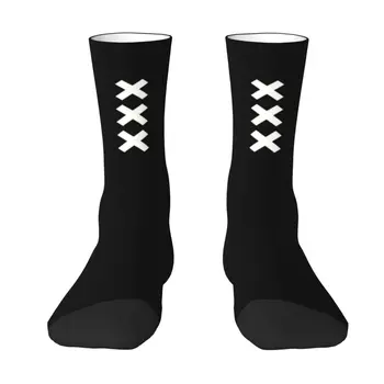 Amsterdam Andreas Cross Мужские носки для экипажа, Унисекс, модные носки с 3D-печатью, Нидерланды Изображение