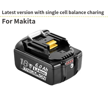 BL1860 6000 мАч Литий-ионная Аккумуляторная батарея для makita 18 В BL1830 BL1840 BL1850 BL1860B LXT 400 Батарея Изображение