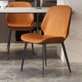C0003 итальянский минималистичный обеденный стул для домашней гостиной, стул с мягкой спинкой, высококлассный креативный обеденный стол, стул modern min Изображение