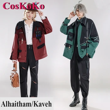 CosKoKo Alhaitham/Kaveh Косплей Аниме Genshin Impact, Рациональный Романтический костюм с капюшоном для отдыха, повседневная одежда Изображение
