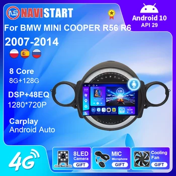 NAVISTART Автомобильный Радиоприемник для BMW MINI COOPER R56 R60 2007-2014 Android 10 Авторадио Мультимедийный Плеер BT Carplay Навигация GPS Изображение