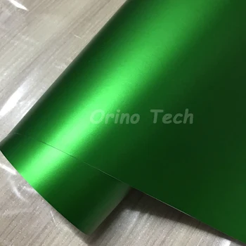 ORINO Зеленый Металлик Матовый Хромированный Винил Для обертывания автомобиля Сатиновый Хром С воздухоотводящей пленкой Для обертывания тела Изображение
