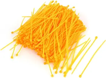 Tcenofoxy 1000 шт., 3 мм x 100 мм, нейлоновые самоблокирующиеся электрические кабельные стяжки желтого цвета Изображение