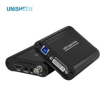 Unisheen Без задержек для потокового воспроизведения игр USB 60FPS SDI HDMI DVI VGA YPbPr CVBS, коробка для видеозахвата, граббер Изображение