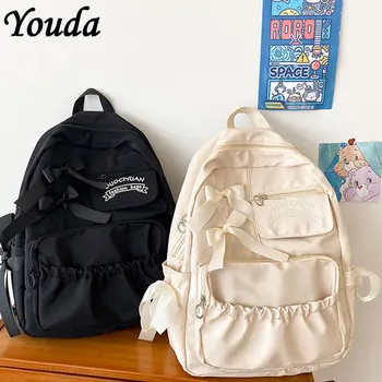 Youda Модный рюкзак, холщовый женский рюкзак, противоугонные сумки на плечо, Новая школьная сумка для девочек-подростков, школьная сумка для женщин Изображение