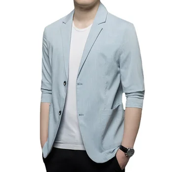 Z201-2023 Костюм мужская одежда осенние сенсорные костюмы мужская корейская версия тонкий одиночный западный деловой повседневный Западный сервис мужчины Изображение
