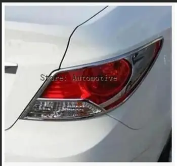 автоаксессуары крышка заднего фонаря накладка крышки заднего фонаря для Hyundai Solaris Verna 2010 2011 2012 2013 ABS Хром 2 шт. в комплекте Изображение