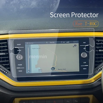 Автомобильные Наклейки Carplay Screen Protector Для VW T-ROC 2018 2022 TROC Защитная Пленка Из Закаленного Стекла Навигационные Аксессуары 8 Дюймов Изображение