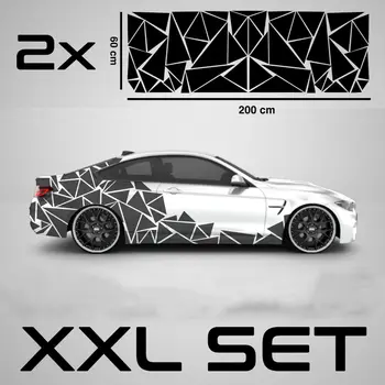 Автомобильный камуфляжный комплект, твердые шестигранные боковые наклейки в виде сот, наклейки, гоночный треугольник Изображение
