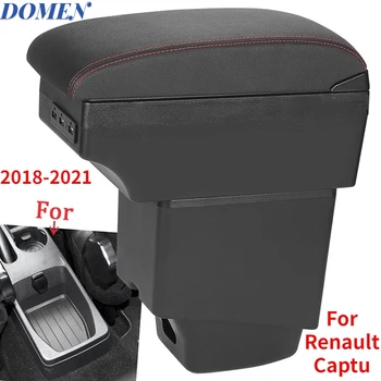 Автомобильный Подлокотник Для Renault Captur Коробка для подлокотников 2018 2019 2020 2021 Автомобильные Аксессуары Коробка Для хранения Деталей интерьера USB Изображение