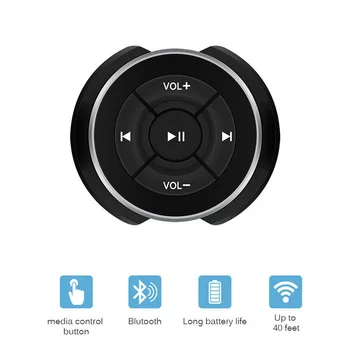 Беспроводной Bluetooth Пульт дистанционного управления рулевым колесом Аудио МЕДИА MP3 Музыкальный плеер Кнопочный контроллер Android IOS для автомобиля мотоцикла Изображение