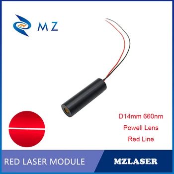 Высокостабильный компактный модуль лазерного диода с линзой Пауэлла D14mm 660nm 50mw Red Line промышленного класса Изображение