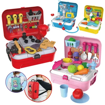 Горячая детская миниатюрная кухонная пластиковая еда для ролевых игр, детские игрушки с музыкальным освещением, набор детских игрушек для приготовления пищи для девочек Изображение