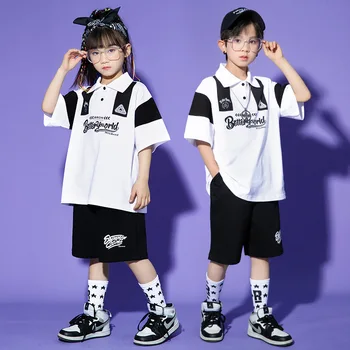 Детская одежда в стиле хип-хоп, Белая футболка с надписью 