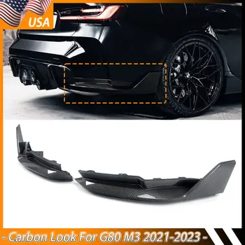 Для 2021-2023 годов BMW G80 M3 Седан в стиле Carbon Fiber Look MP Фартуки для Губ на заднем Бампере в стиле Carbon Fiber Изображение