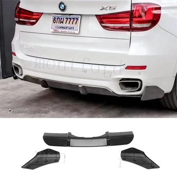 Для BMW F15 X5 M Tech Sport 2014-2018 P Стиль Диффузор заднего бампера для губ Из настоящего углеродного волокна, спойлер Багажника, Сплиттер, Обвес, Комплект Изображение