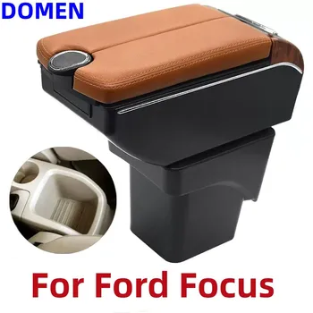 Для Ford Focus подлокотник коробка Детали интерьера Автомобиля Центральное содержимое С выдвижным отверстием в чашке Большое пространство Двухслойный USB Изображение