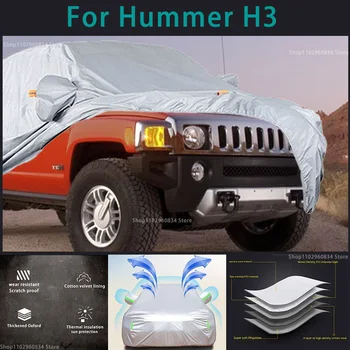 Для Hummer H3 210T, водонепроницаемые автомобильные чехлы, защита от солнца, ультрафиолета, пыли, дождя, Снега, Защитный чехол для Авто Изображение