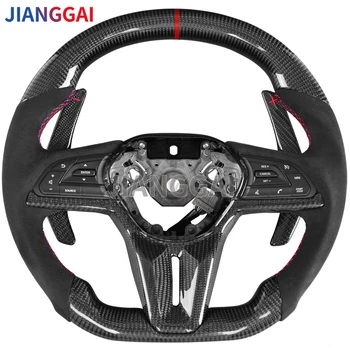 Для Nissan GTR 2016-2020 Рулевое колесо из углеродного волокна, спортивное колесо с подрулевым переключателем из алькантары Изображение