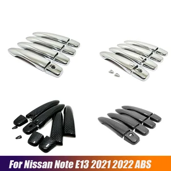 Для Nissan Note E13 2021 2022 ABS углеродно-черный хром Защитная ручка двери автомобиля, декоративная крышка, аксессуары для отделки Изображение