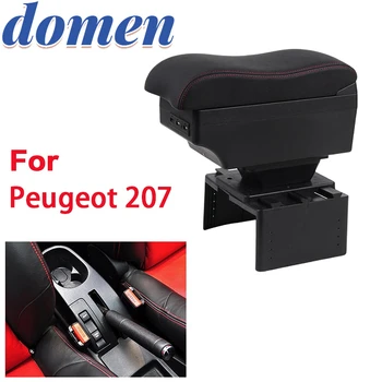 Для peugeot 207 подлокотник коробка Для peugeot 207 автомобильный подлокотник коробка Внутренняя модификация USB зарядка Пепельница Автомобильные Аксессуары Изображение