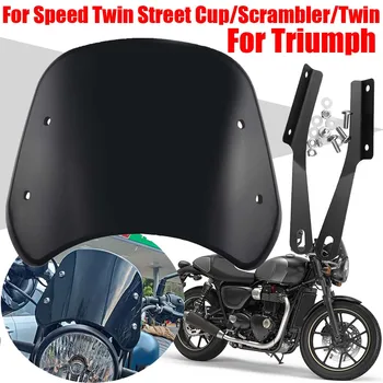Для Triumph Speed Twin Street Cup Scrambler Twin Аксессуары Ретро Ветровое стекло Ветрозащитный кожух Защитные Детали Изображение