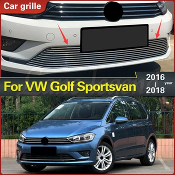 Для Volkswagen VW Golf Sportsvan 2016-2018 Передняя Нижняя Решетка из нержавеющей Стали, Накладка на Решетку Радиатора Автомобиля, Обвес кузова Изображение