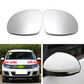 Для Volkswagen VW Tiguan 2010 2011 2012-2018 Замените боковые зеркала автомобиля Отражающими линзами, линзы зеркал заднего вида, стекло с подогревом Изображение
