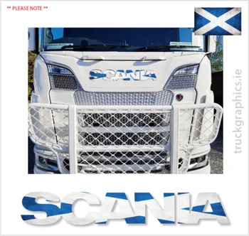 Для передней решетки Scania R/S серии нового поколения Идеально подходит наклейка с изображением (63) Изображение