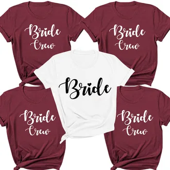 Женская Свадебная Рубашка Невесты, Женская футболка с принтом Birde, Футболка Для команды Невесты Изображение