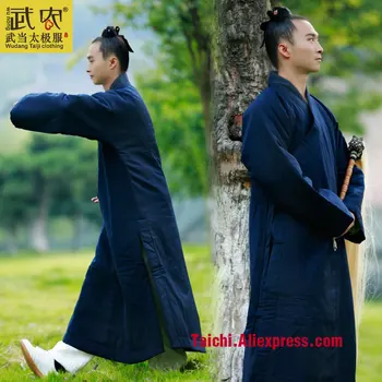 Зимнее пальто ручной работы, Льняная форма Тайцзи, Одежда для занятий ушу, кунг-фу, Китайская традиционная одежда Изображение