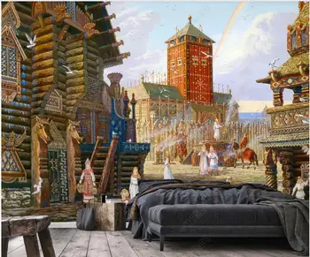 Изготовленная на заказ фреска 3D фотообои Европейский классический замок красивые пейзажи декор гостиной обои для стен 3 d в рулонах Изображение