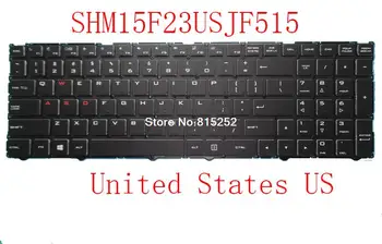 Клавиатура для ноутбука Shuttle SHM15F23USJF515 82R-15B030-4018 15F2JF511USL-B, США, Новая Черная, без пленки с подсветкой Изображение