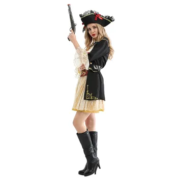 Классический Пиратский костюм для Ролевых игр, Женский Костюм для Хэллоуина, Карнавальный Костюм Воина, Косплей, Маскарадный костюм Изображение