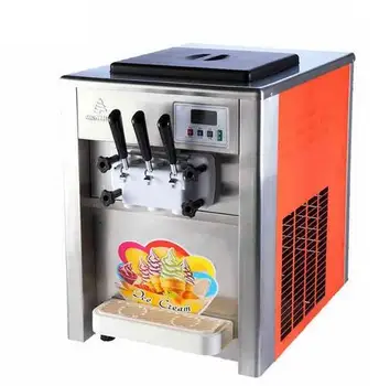 Коммерческая машина для производства мороженого с 3 вкусами 18Л/Ч, машина для производства мягкого мороженого 110 В te Изображение