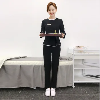 Корейский салон красоты униформа косметолога спа-оздоровительный центр рабочая одежда женская ванна для ног сауна массажный техник одежда костюм Изображение