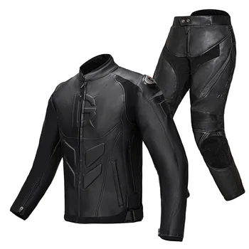 Костюм для езды на мотоцикле, защищающий от зимних холодов, теплый гоночный костюм, куртка для езды на мотоцикле, ветрозащитная мужская и женская мотоциклетная кожа Изображение