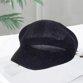 Красивый берет, солнцезащитная шляпа, открытая солнцезащитная шляпа газетчика, берет, солнцезащитная шляпа, тонкая женская соломенная шляпа, женские головные уборы Изображение