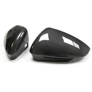 Крышка автомобильного зеркала заднего вида со вспомогательным отверстием Крышка зеркала заднего вида для заднего хода Q5 E- Carbon Fiber Изображение