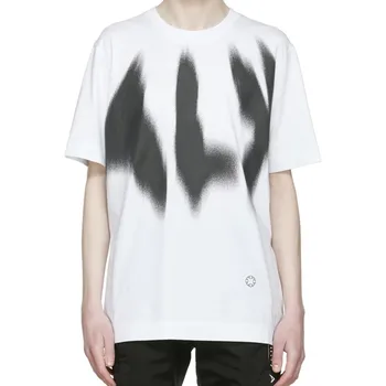 Летняя футболка ALYX 1017 9SM, футболка с принтом в виде струйного логотипа, Мужская, Женская, 1:1, высококачественные топы с коротким рукавом, Футболка Оверсайз Изображение