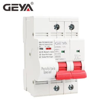Миниатюрный автоматический выключатель GEYA GYRD9L-PV с автоматическим повторным включением для фотоэлектрической системы 6KA с защитой от перенапряжения 63A-125A Изображение