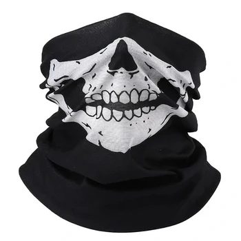 Многофункциональная бандана с принтом черепа, шлем, походная маска для лица, спортивная повязка для пейнтбола, походная маска для Хэллоуина Изображение