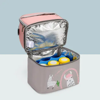 Многофункциональный Рюкзак для подгузников для мамы, термосумка для хранения детского молока и продуктов Питания, грелка с термосом для бутылочки для кормления, сохраняет напитки прохладными Изображение