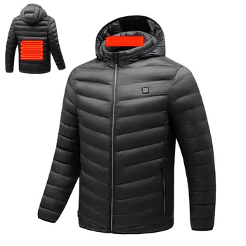 Модная мужская куртка Intelligent Fever USB, Зимнее уличное электрическое отопление, теплые куртки Sprots, Теплое пальто, Одежда из Теплого хлопка Изображение